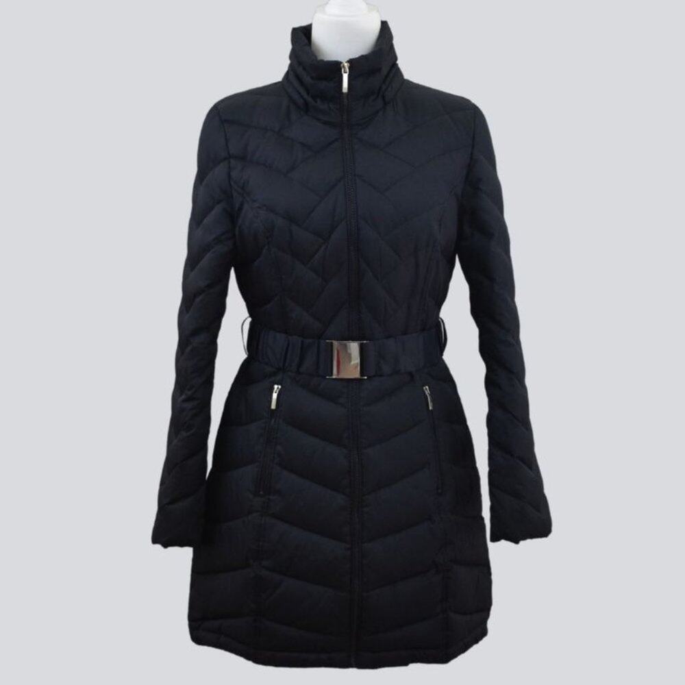 LAUNDRY by Shelli Segal Long Puffer Jacket Size S Navy Blue
